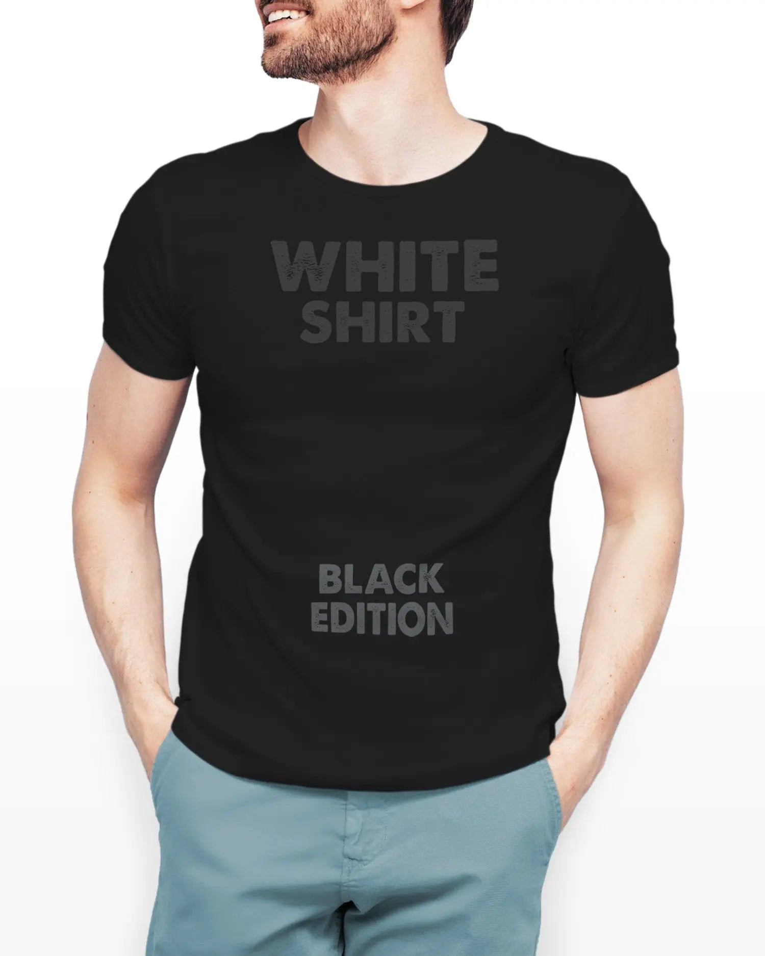 Camiseta de Manga Corta -  White Shirt Black Edition  - 100% Algodón Home & Living