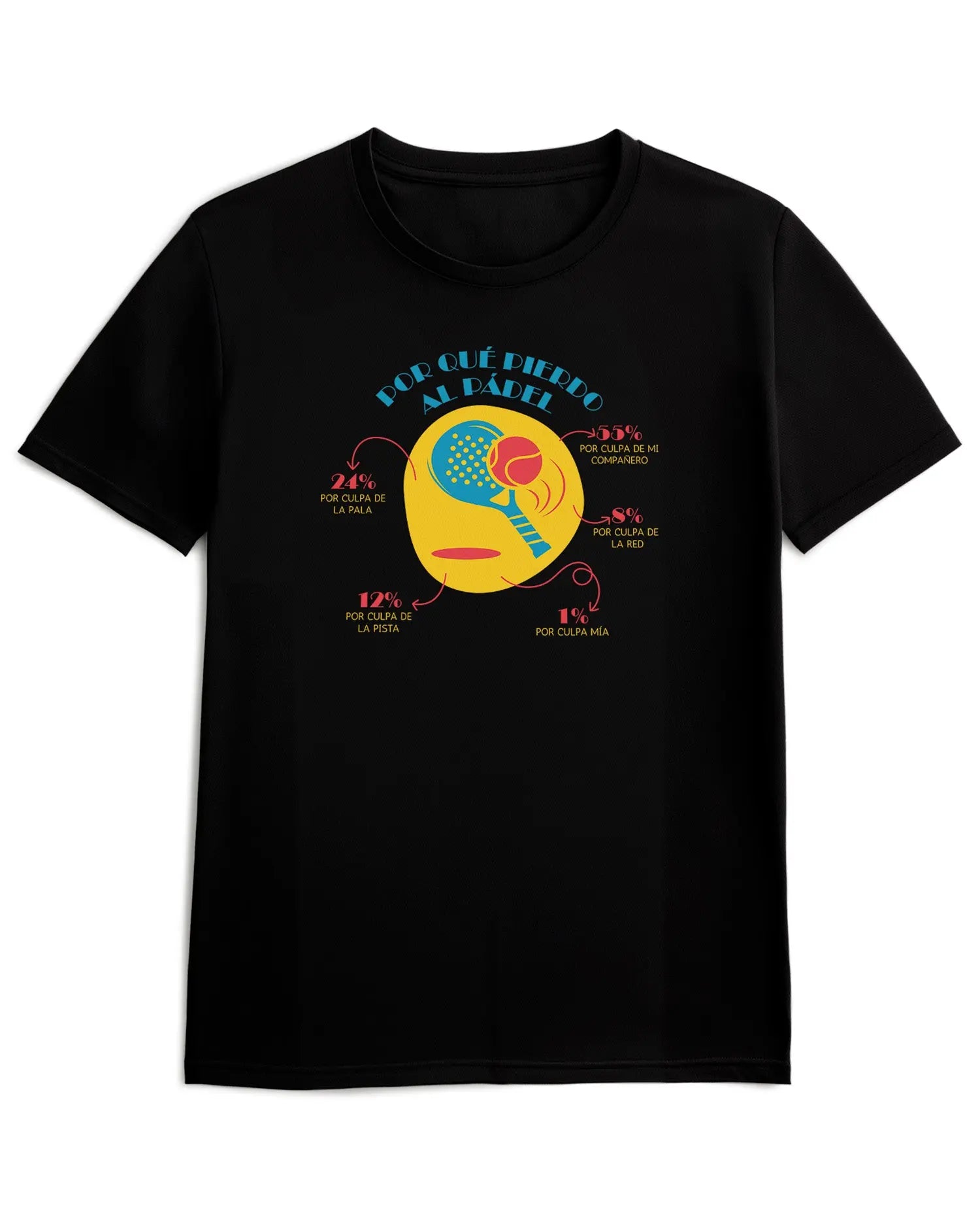 Camiseta de Manga Corta -  ¿Por Qué Pierdo al Pádel?  - 100% Algodón Home & Living