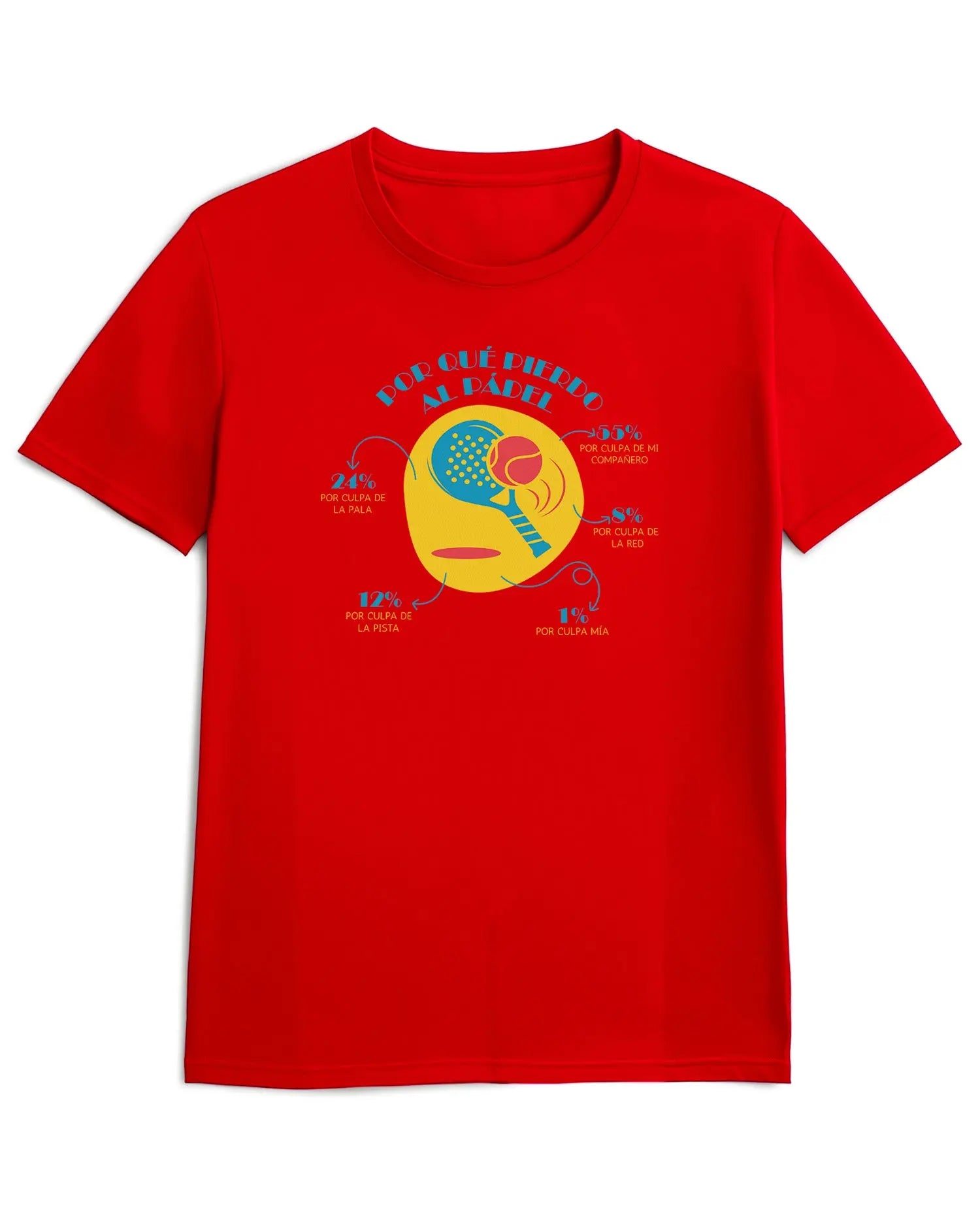 Camiseta de Manga Corta -  ¿Por Qué Pierdo al Pádel?  - 100% Algodón Home & Living