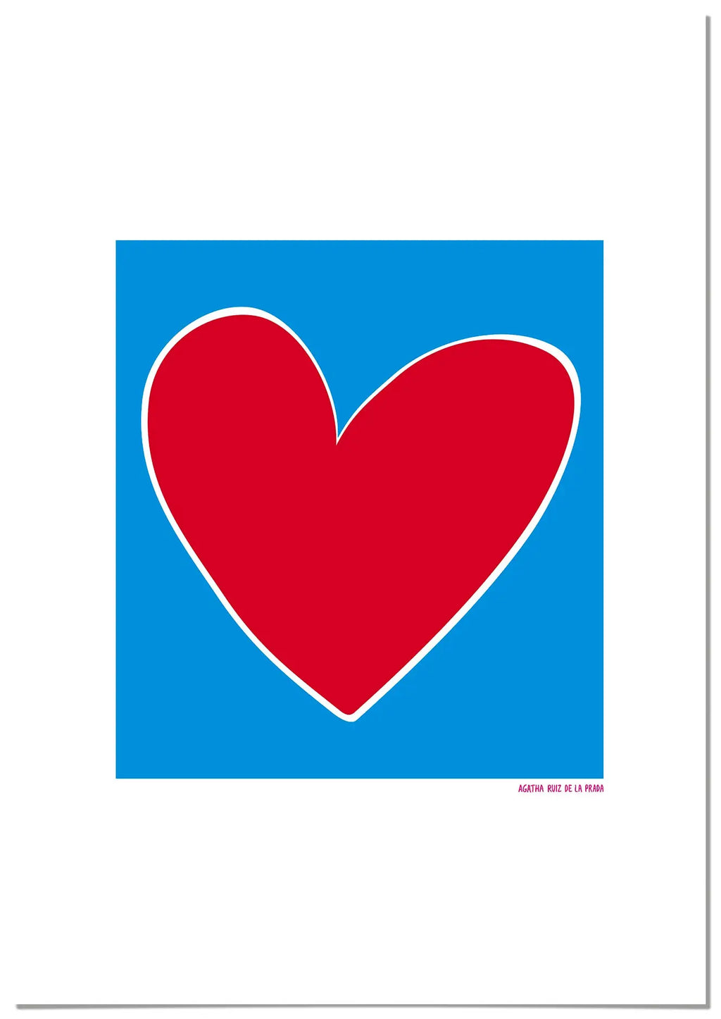 Cuadro Agatha Ruiz de la Prada Corazón Fondo Azul freeshipping - Home and Living