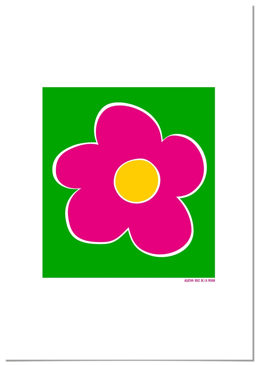 Cuadro Agatha Ruiz de la Prada Flor Fondo Verde freeshipping - Home and Living