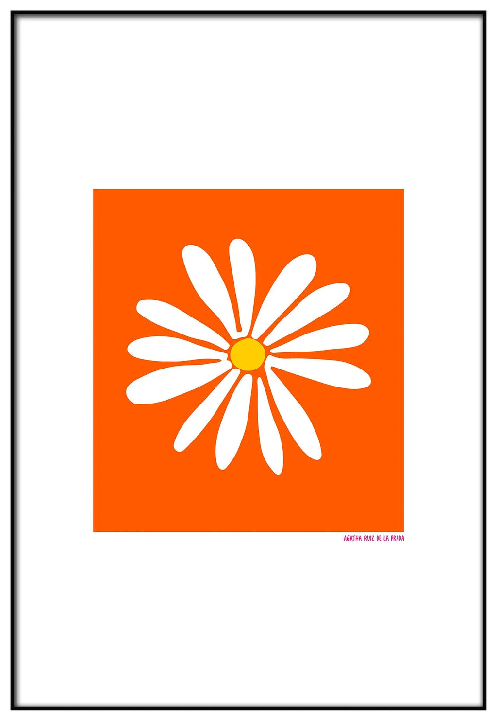 Cuadro Agatha Ruiz de la Prada Margarita Fondo Naranja freeshipping - Home and Living