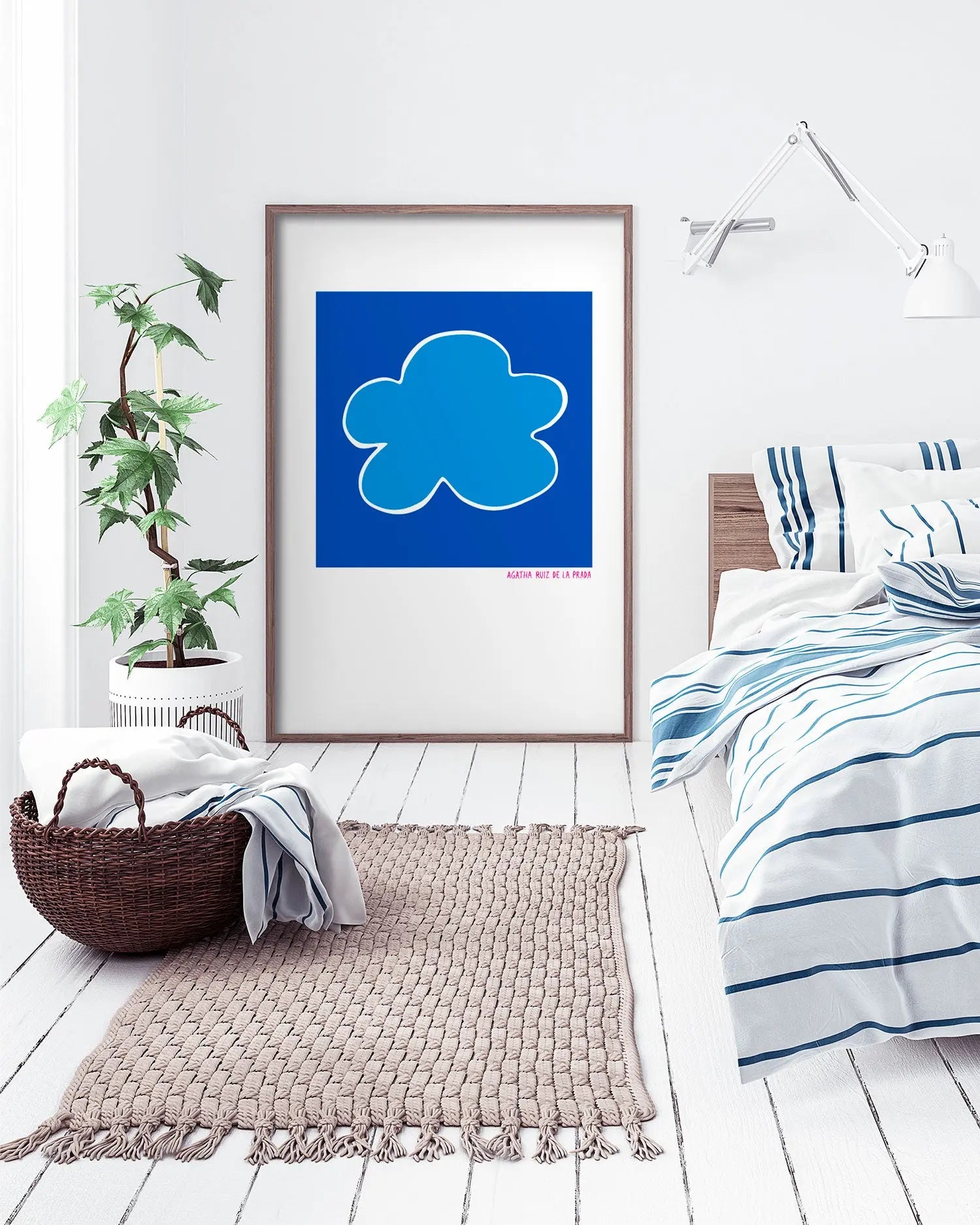 Cuadro Agatha Ruiz de la Prada Nube Fondo Azul freeshipping - Home and Living