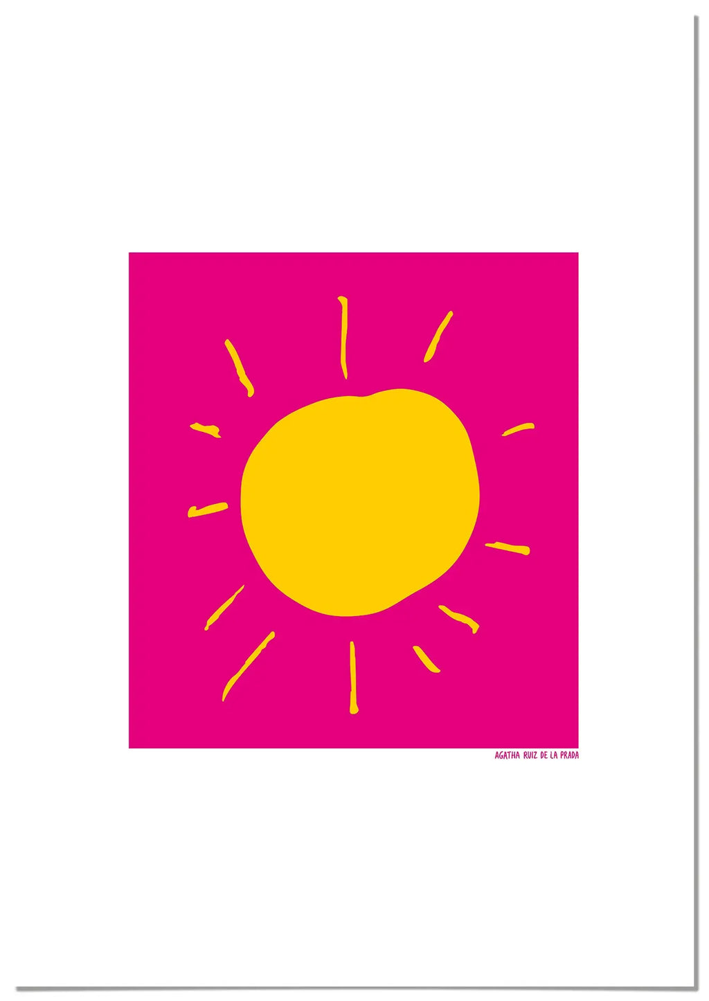 Cuadro Agatha Ruiz de la Prada Sol Fondo Rosa freeshipping - Home and Living