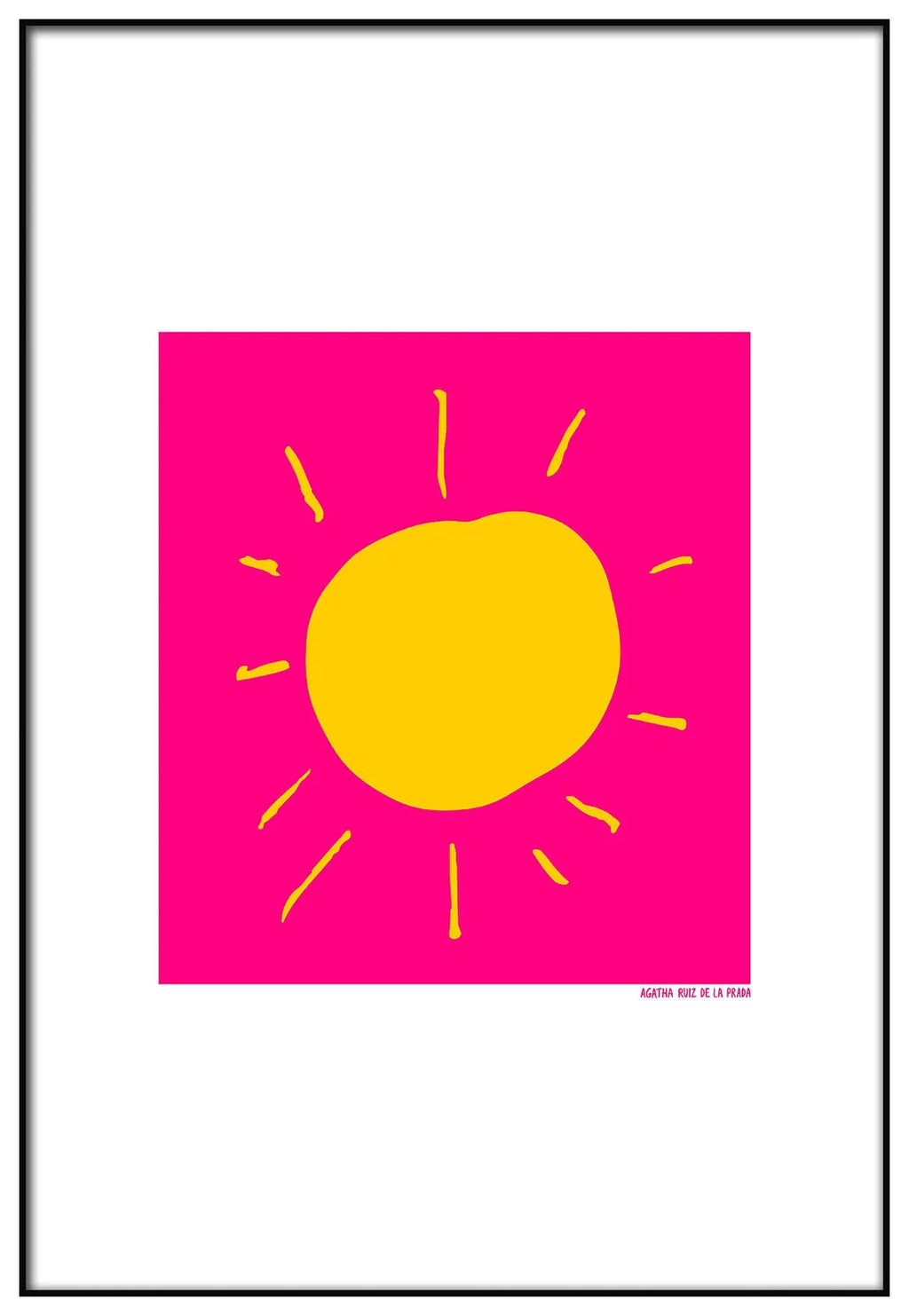 Cuadro Agatha Ruiz de la Prada Sol Fondo Rosa freeshipping - Home and Living