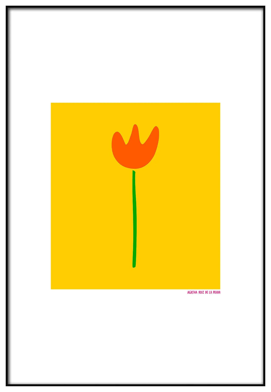 Cuadro Agatha Ruiz de la Prada Tulipán Fondo Amarillo freeshipping - Home and Living