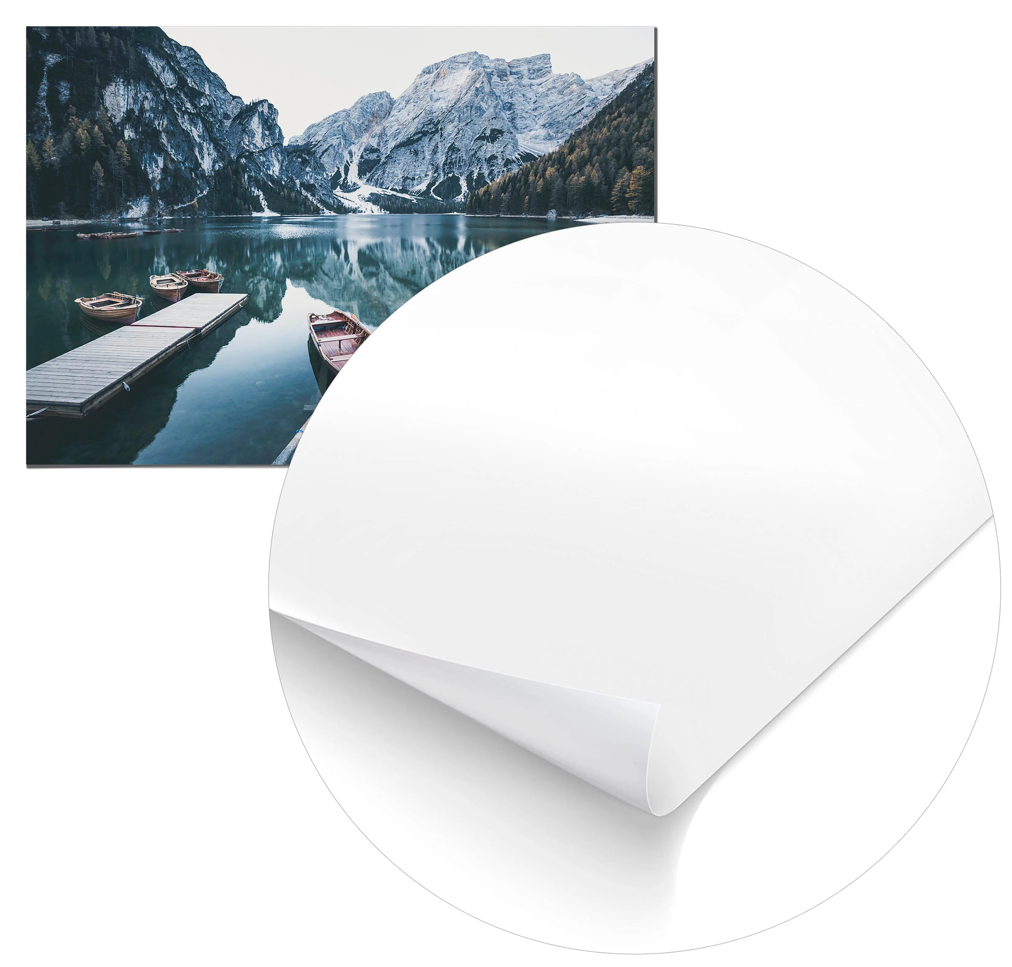 Cuadro Botes de Madera en el Lago freeshipping - Home and Living