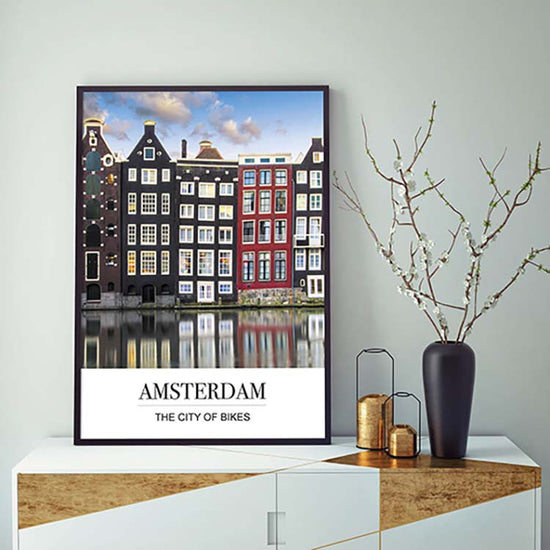 Cuadro Ciudad de Ámsterdam con Mensaje Home & Living 