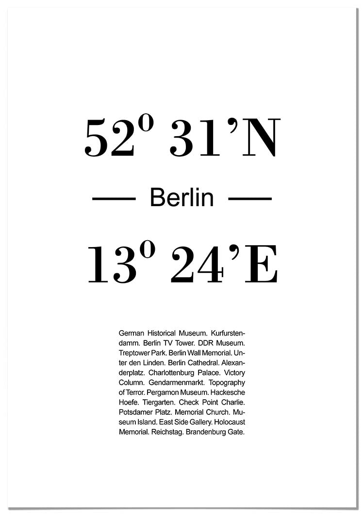 Cuadro Coordenadas de Berlín Home & Living 