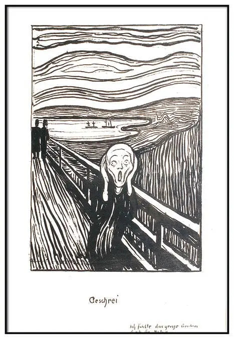 Cuadro Edvard Munch El Grito Blanco y Negro freeshipping - Home and Living