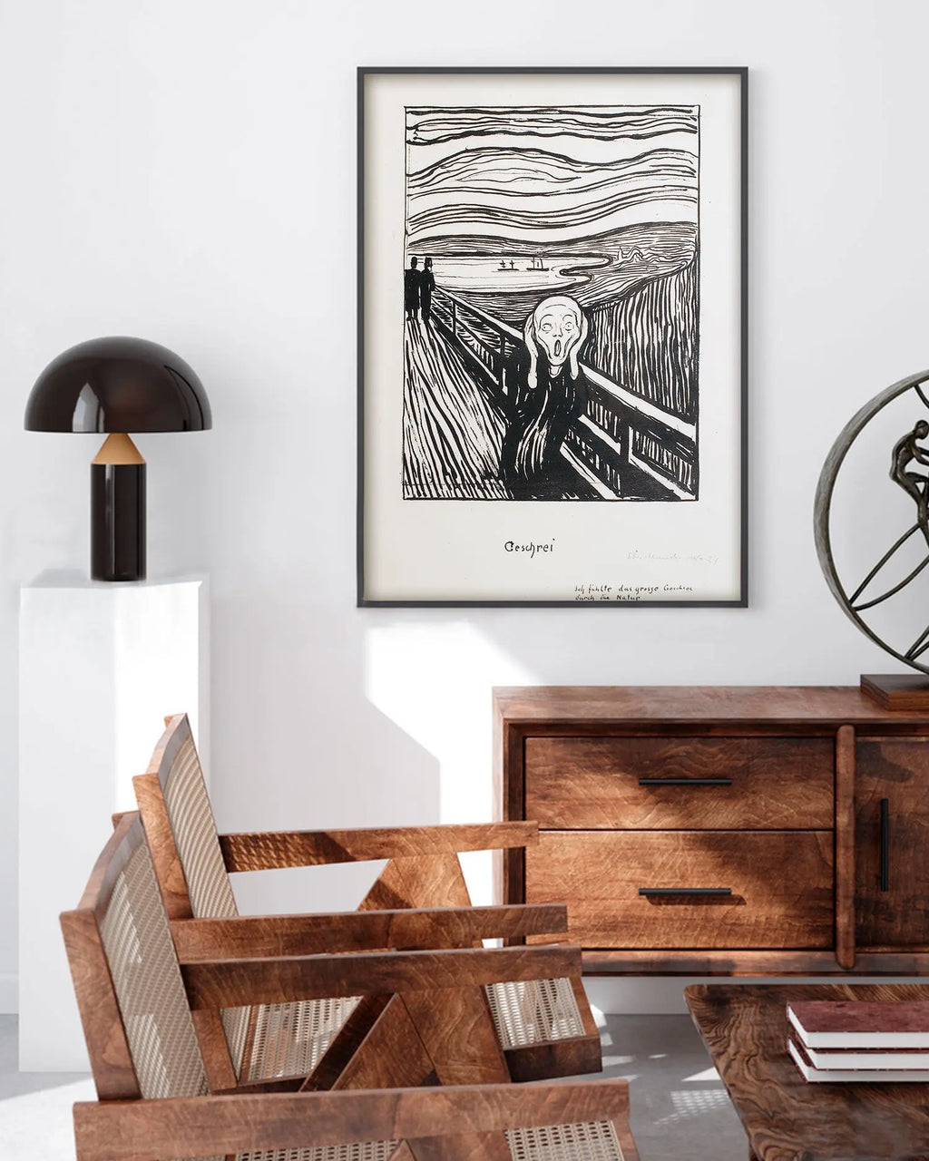 Cuadro Edvard Munch El Grito Blanco y Negro freeshipping - Home and Living