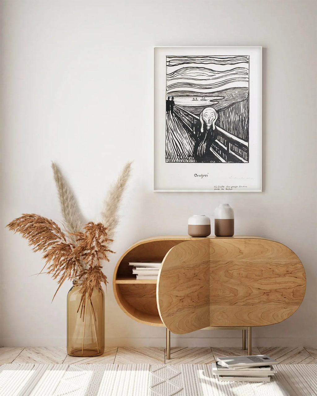 Cuadro Edvard Munch El Grito Blanco y Negro freeshipping - Home and Living