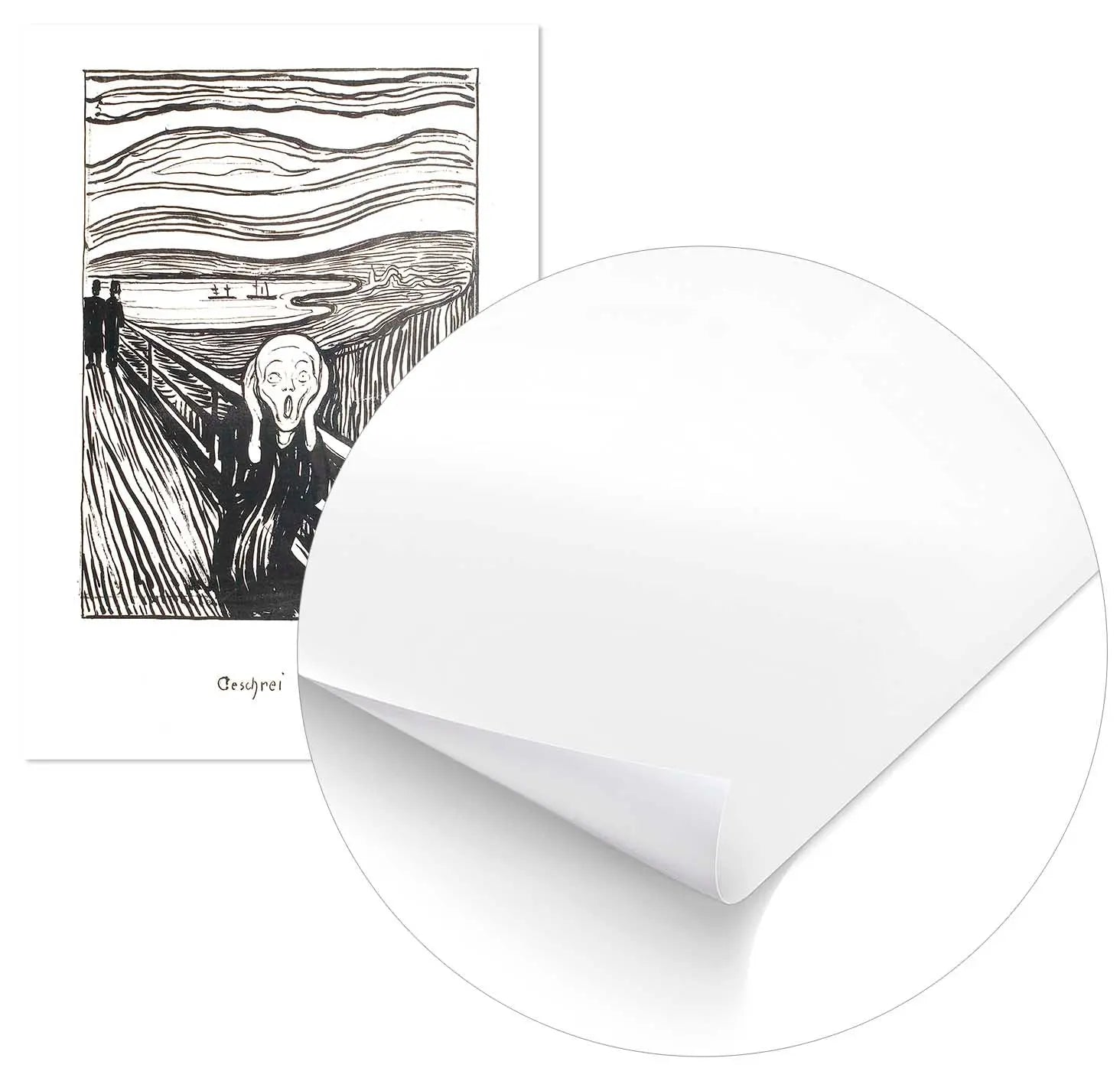 Cuadro Edvard Munch El Grito Blanco y Negro freeshipping - Home and Living