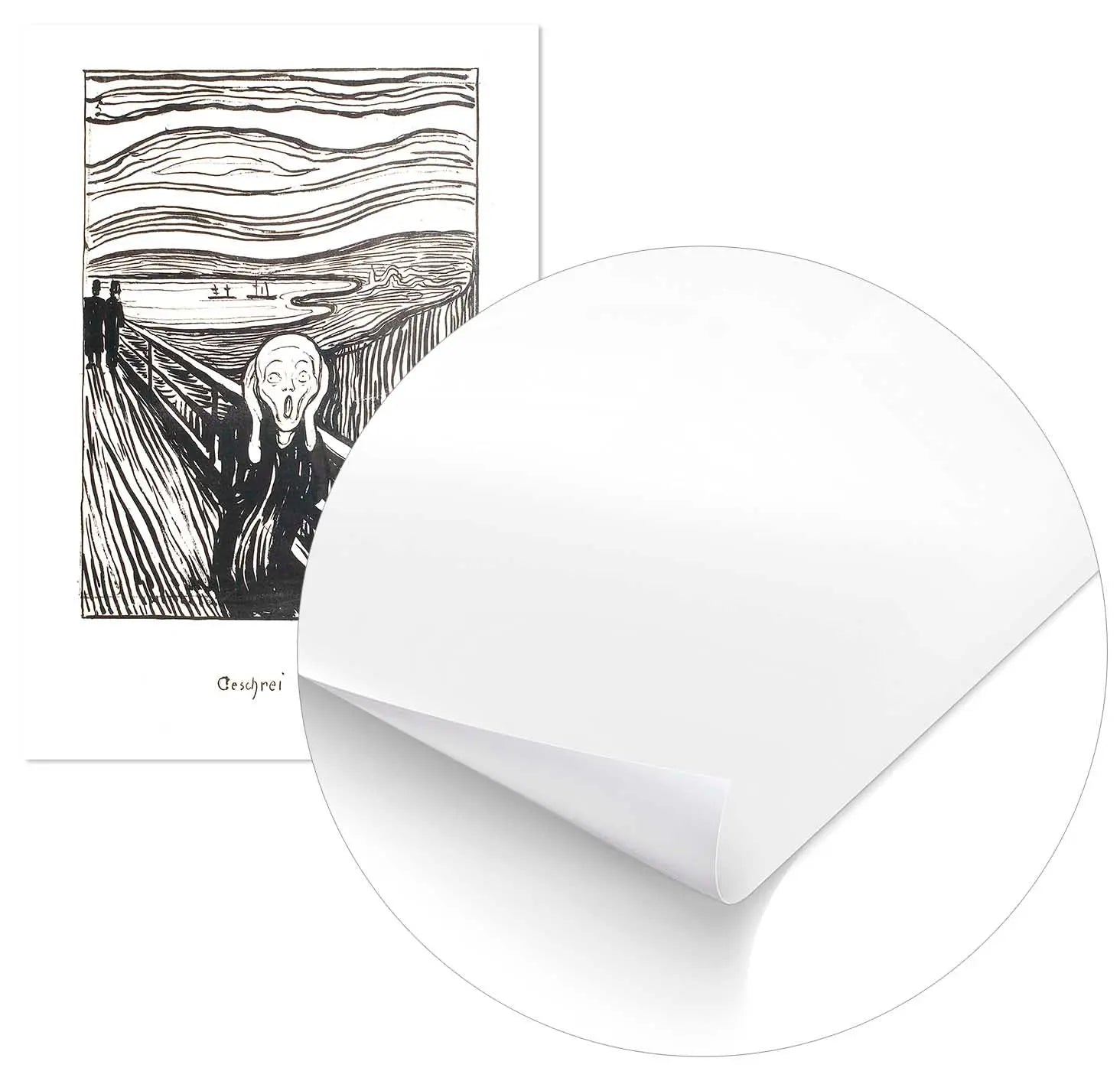 Cuadro Edvard Munch El Grito Blanco y Negro Home & Living Póster70x100cm