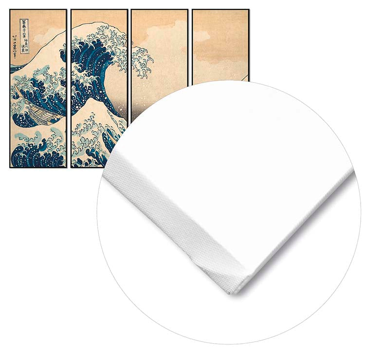 Cuadro Hokusai La Gran Ola de Kanagawa en 4 Piezas Home & Living 