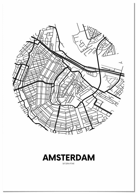 Cuadro Mapa Ámsterdam Círculo Home & Living 