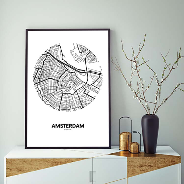 Cuadro Mapa Ámsterdam Círculo Home & Living 