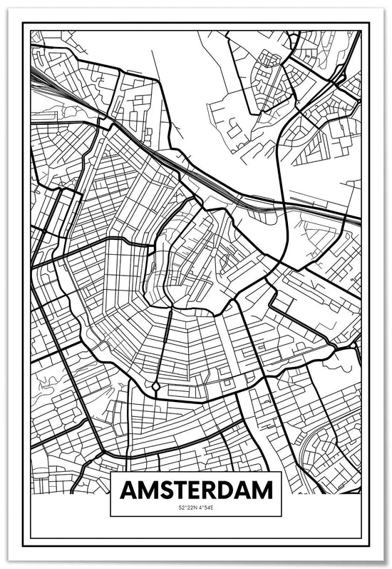 Cuadro Mapa Ámsterdam freeshipping - Home and Living