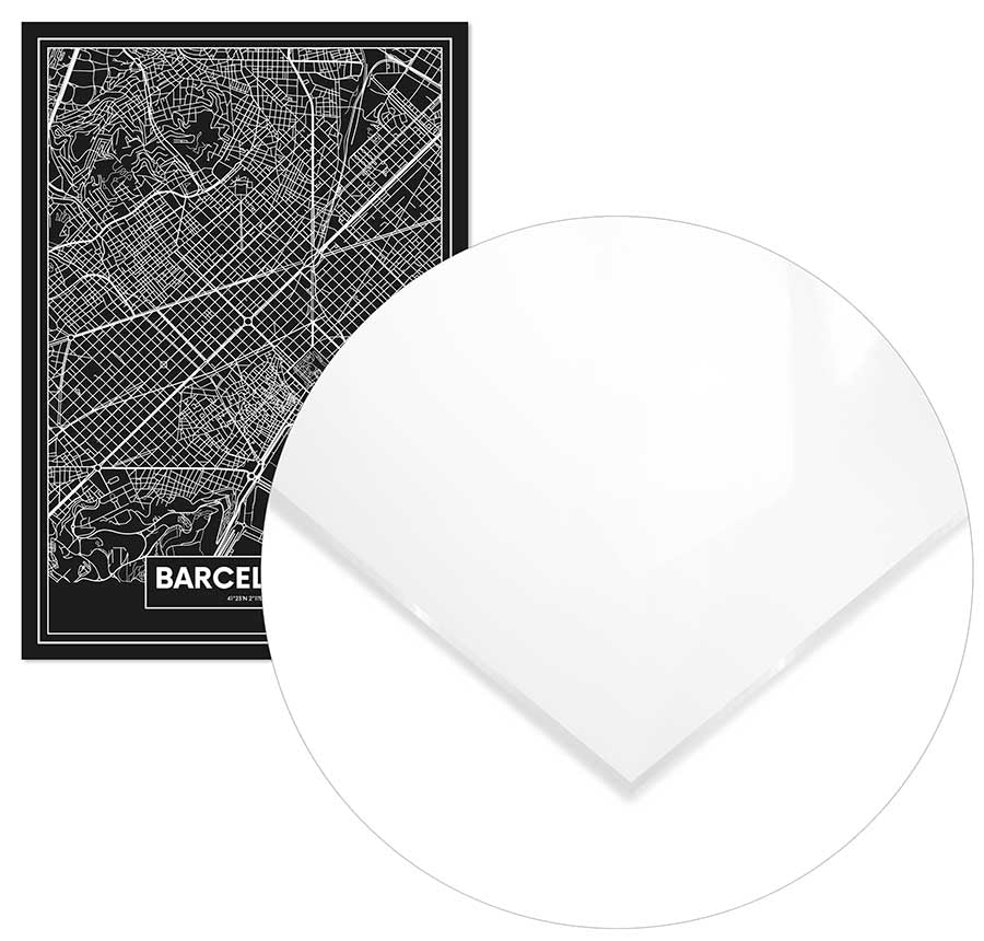 Cuadro Mapa Barcelona Color Negro Home & Living 