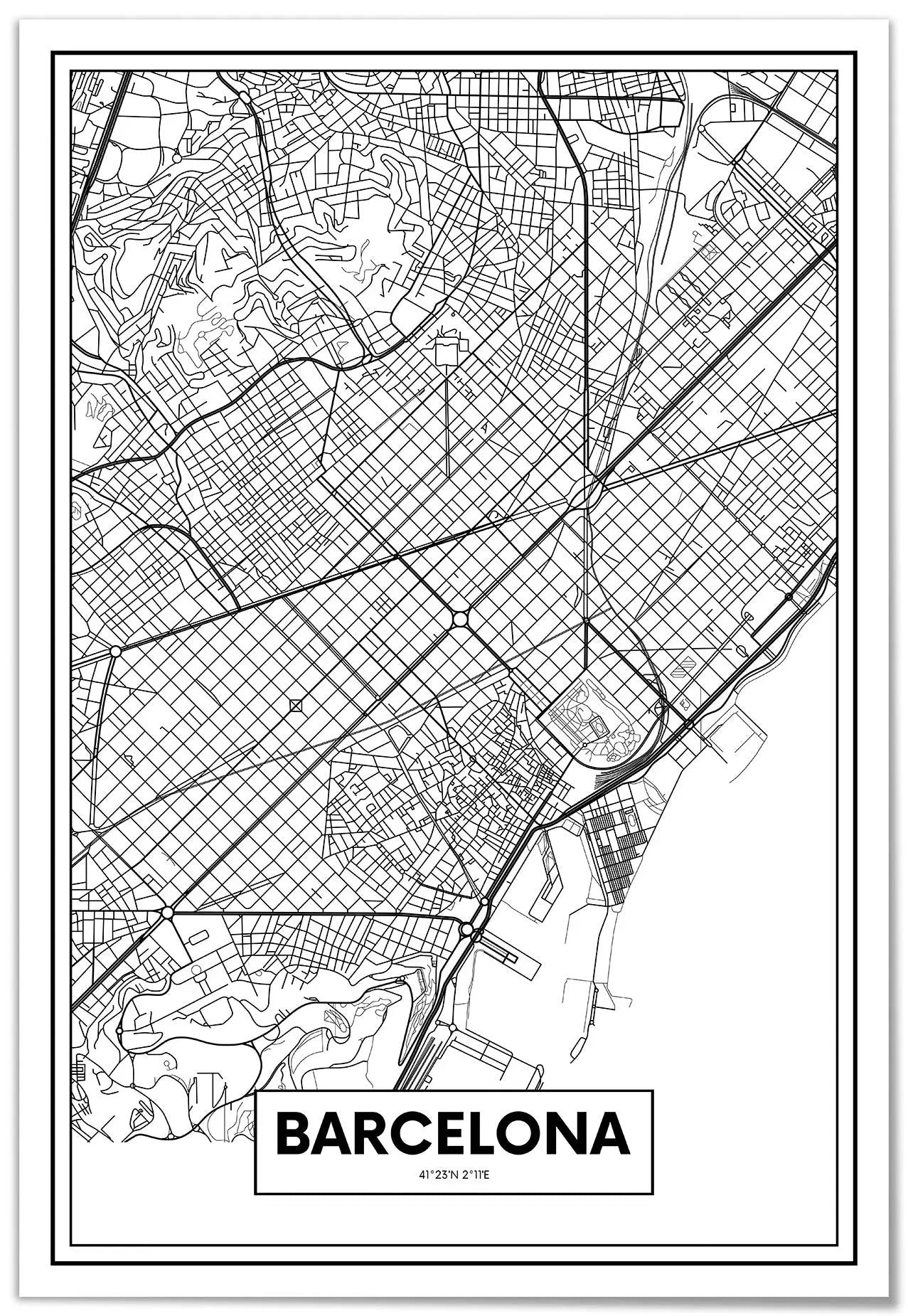 Cuadro Mapa Barcelona freeshipping - Home and Living