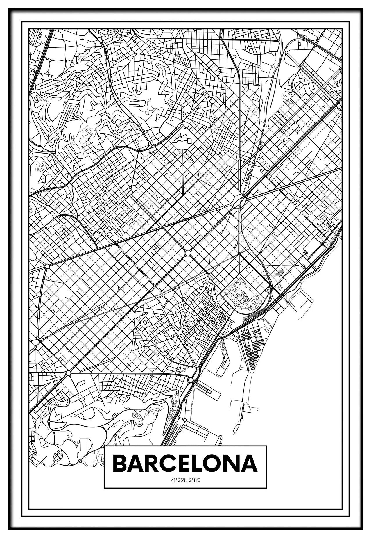 Cuadro Mapa Barcelona freeshipping - Home and Living