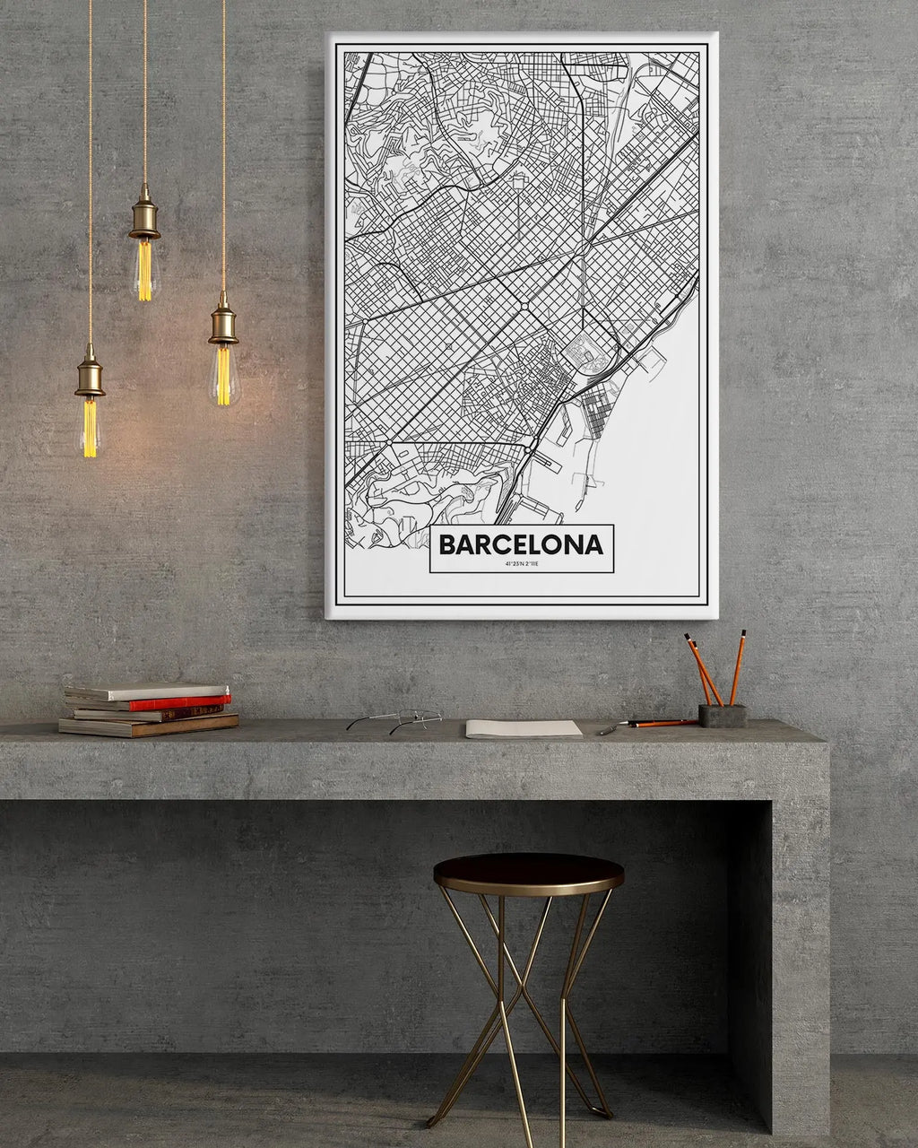 Cuadro Mapa Barcelona freeshipping - Home and Living