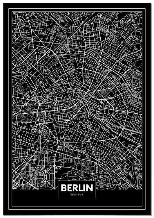 Cuadro Mapa Berlín Color Negro Home & Living 