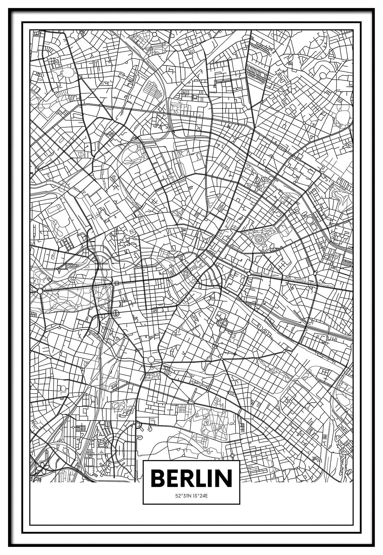 Cuadro Mapa Berlín freeshipping - Home and Living
