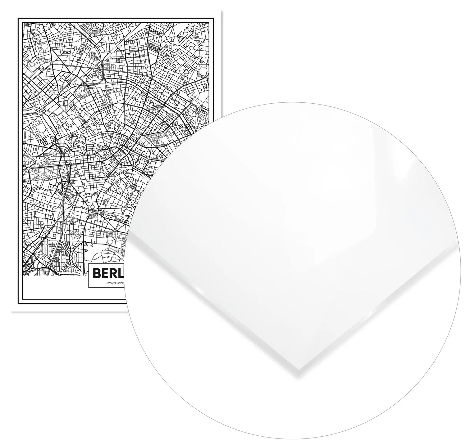Cuadro Mapa Berlín Home & Living MetacrilatoEnmarcado70x100cm