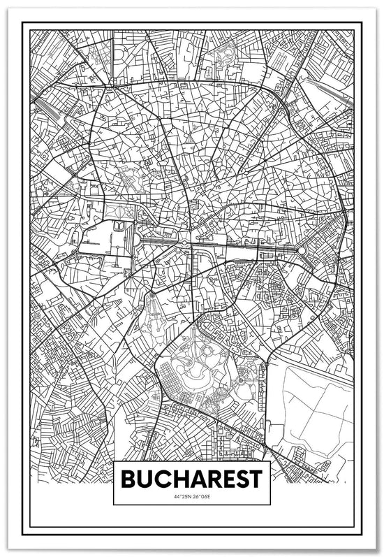 Cuadro Mapa Bucarest freeshipping - Home and Living