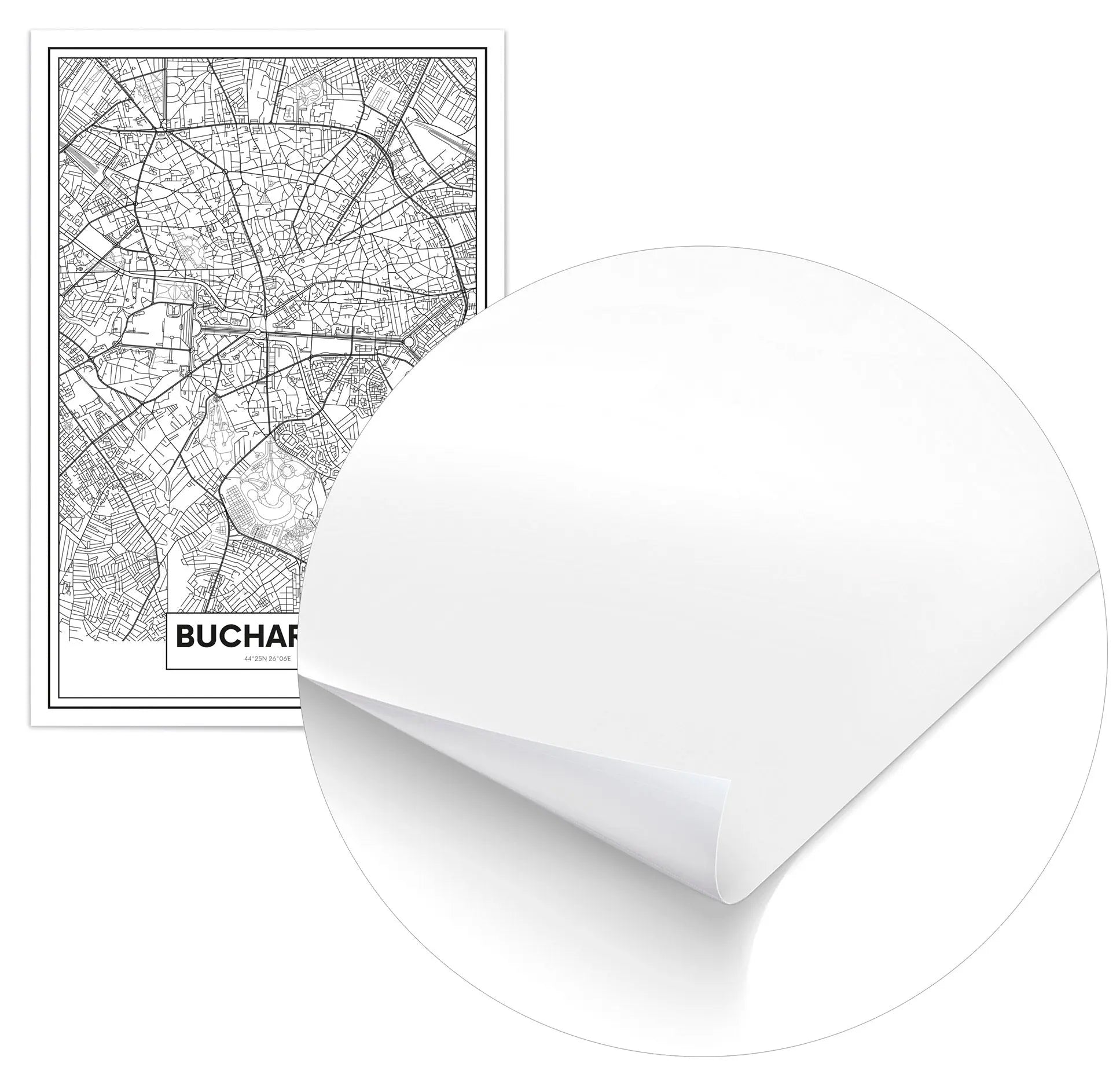 Cuadro Mapa Bucarest freeshipping - Home and Living