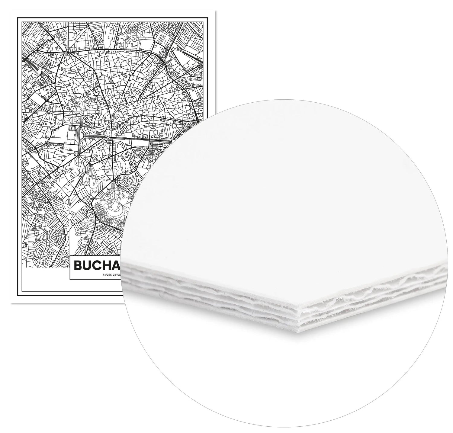 Cuadro Mapa Bucarest Home & Living CuadroEnmarcado70x100cm