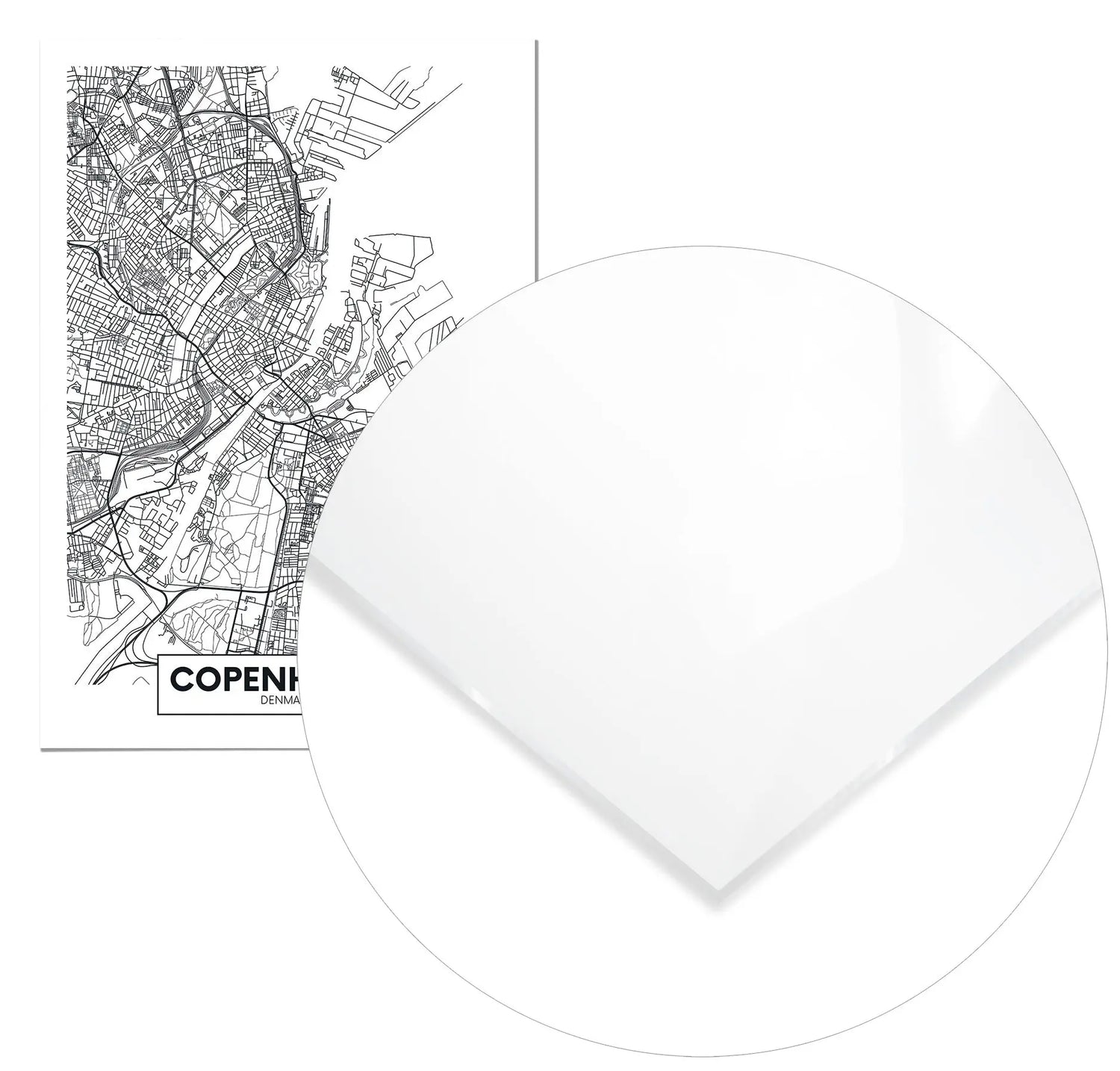 Cuadro Mapa Copenague Home & Living MetacrilatoEnmarcado70x100cm