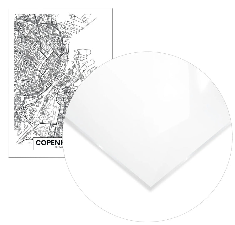 Cuadro Mapa Copenague Home & Living MetacrilatoEnmarcado70x100cm
