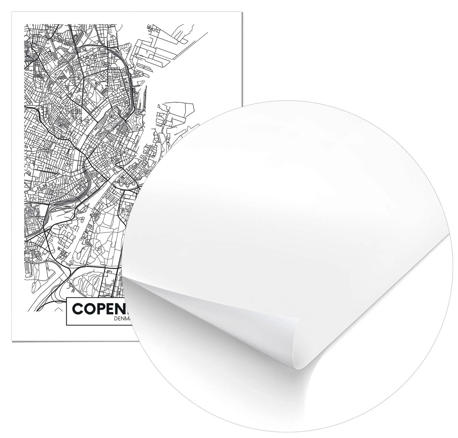 Cuadro Mapa Copenague Home & Living Póster70x100cm