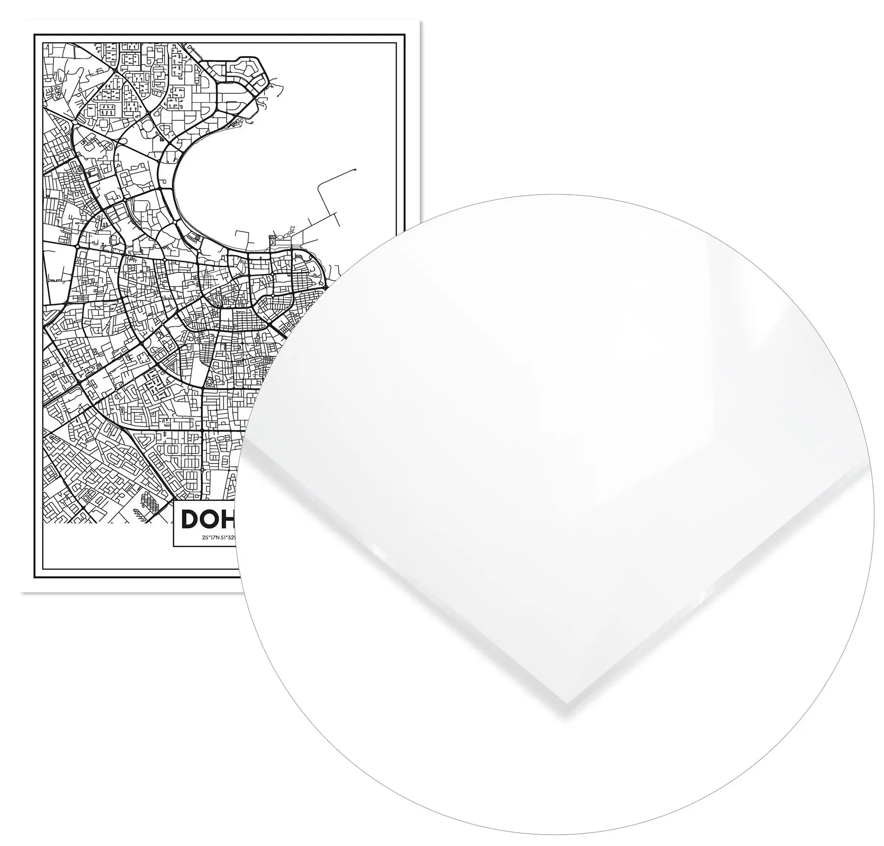 Cuadro Mapa Doha freeshipping - Home and Living
