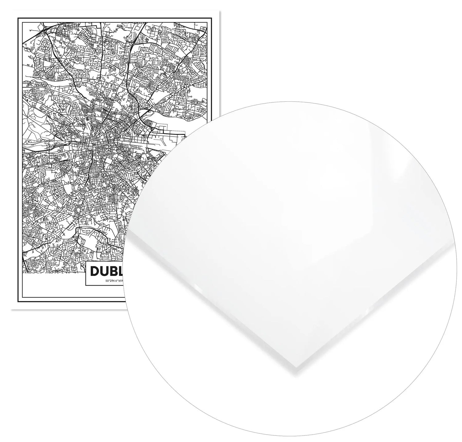 Cuadro Mapa Dublín Home & Living MetacrilatoEnmarcado70x100cm