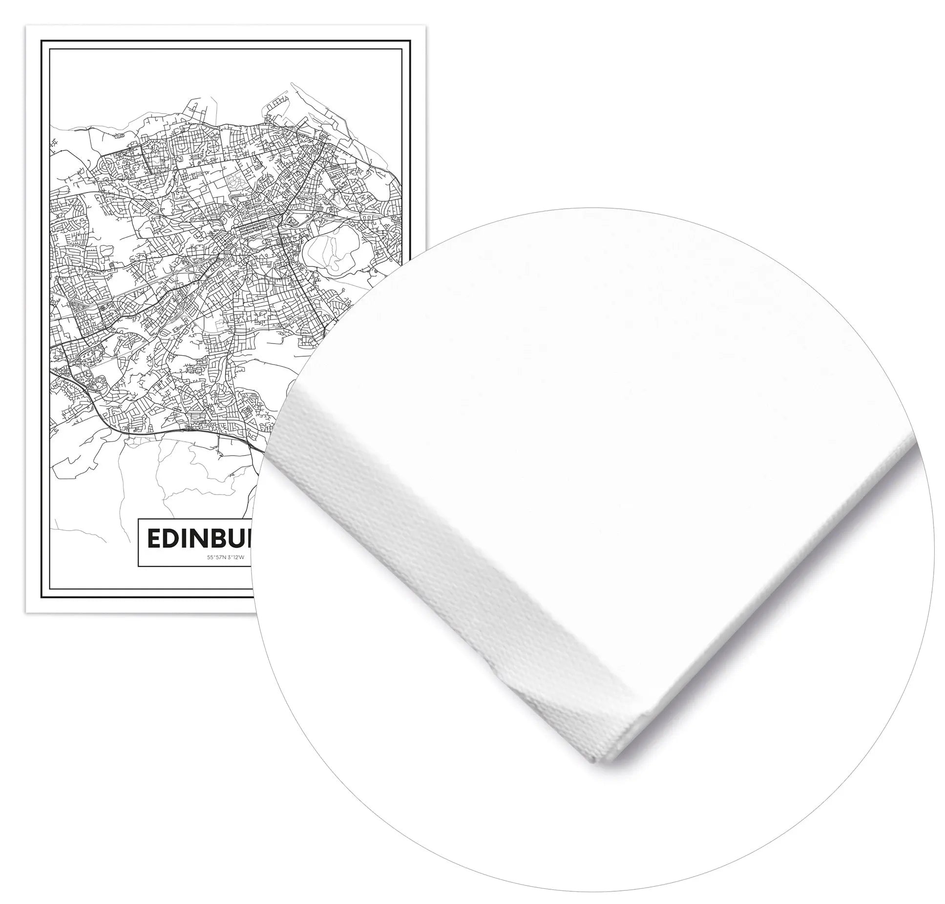 Cuadro Mapa Edimburgo Home & Living Lienzo70x100cm