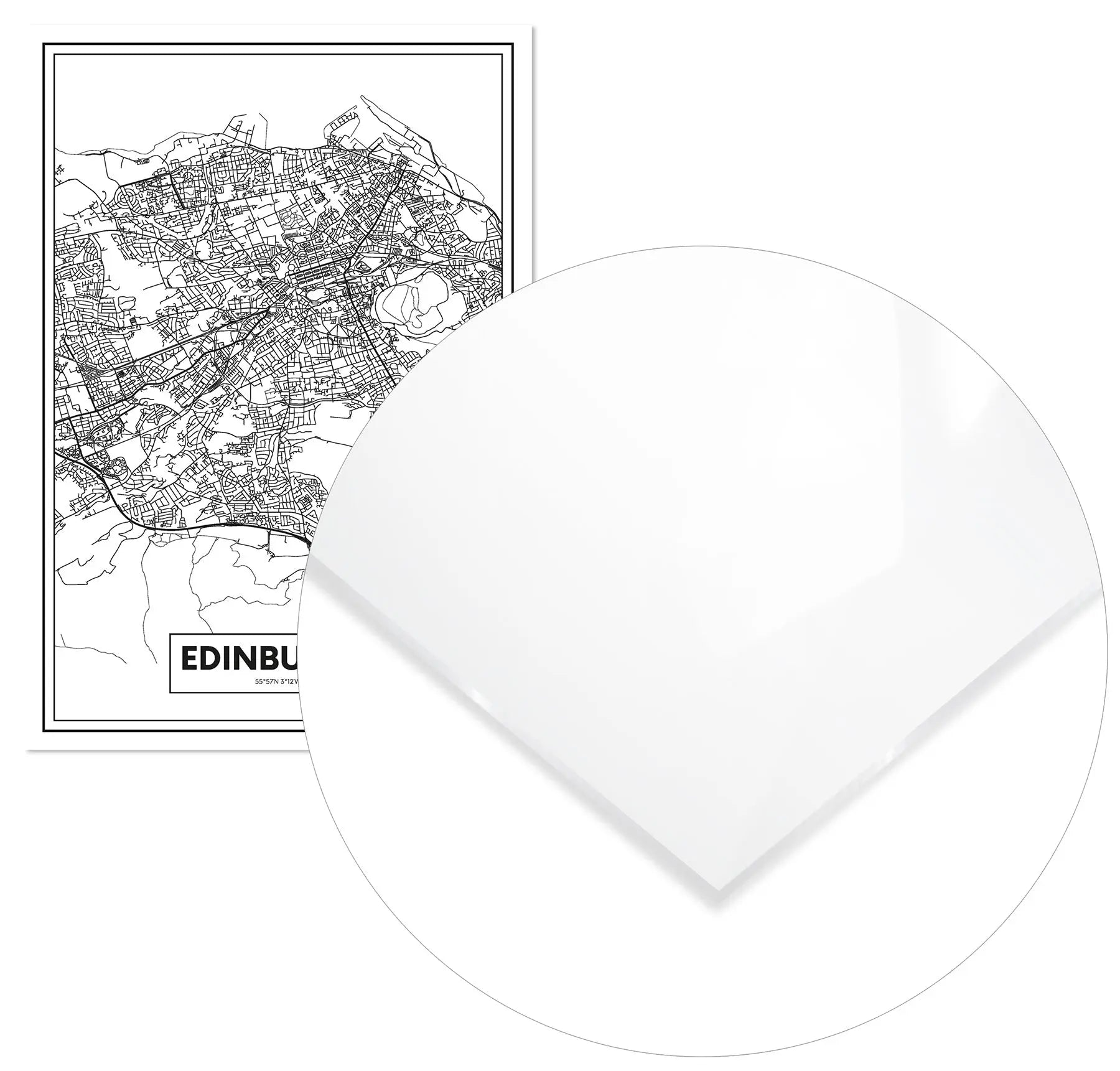 Cuadro Mapa Edimburgo Home & Living MetacrilatoEnmarcado70x100cm