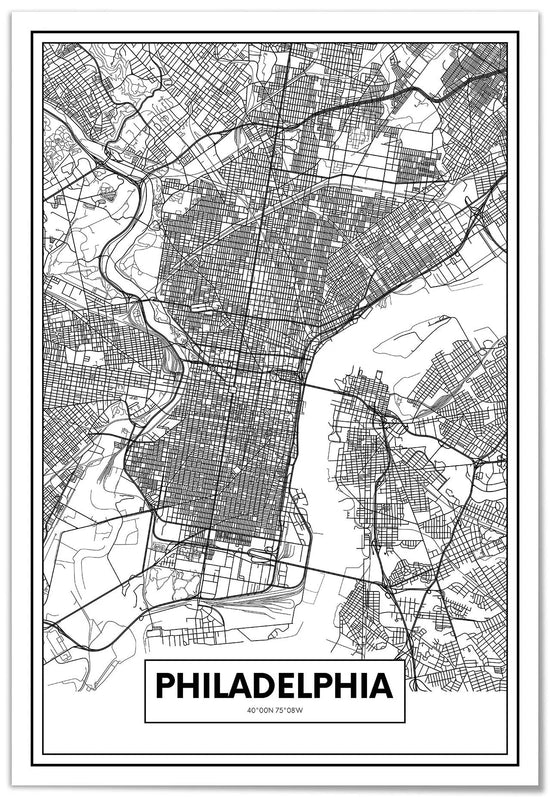 Cuadro Mapa Filadelfia freeshipping - Home and Living