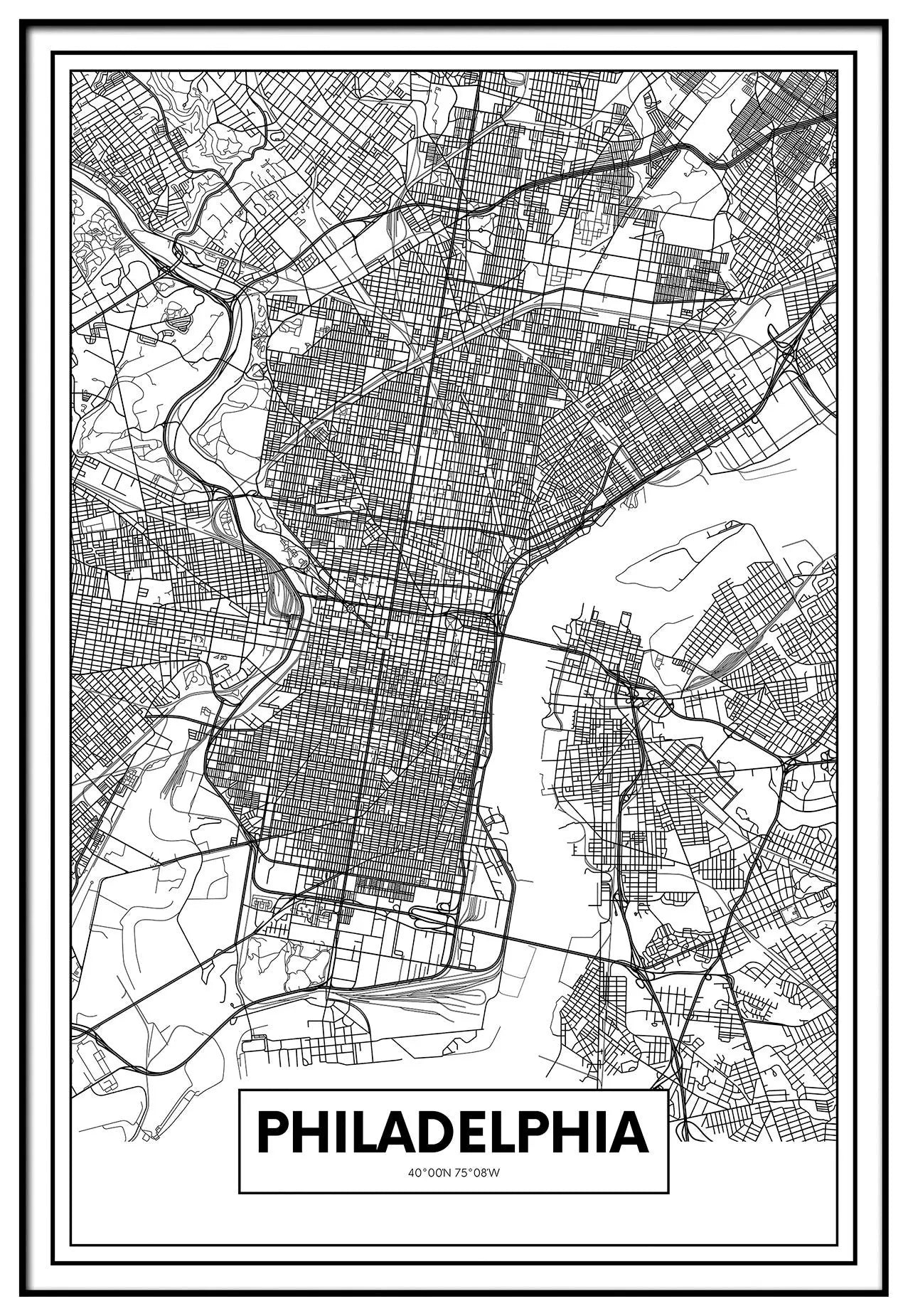 Cuadro Mapa Filadelfia freeshipping - Home and Living