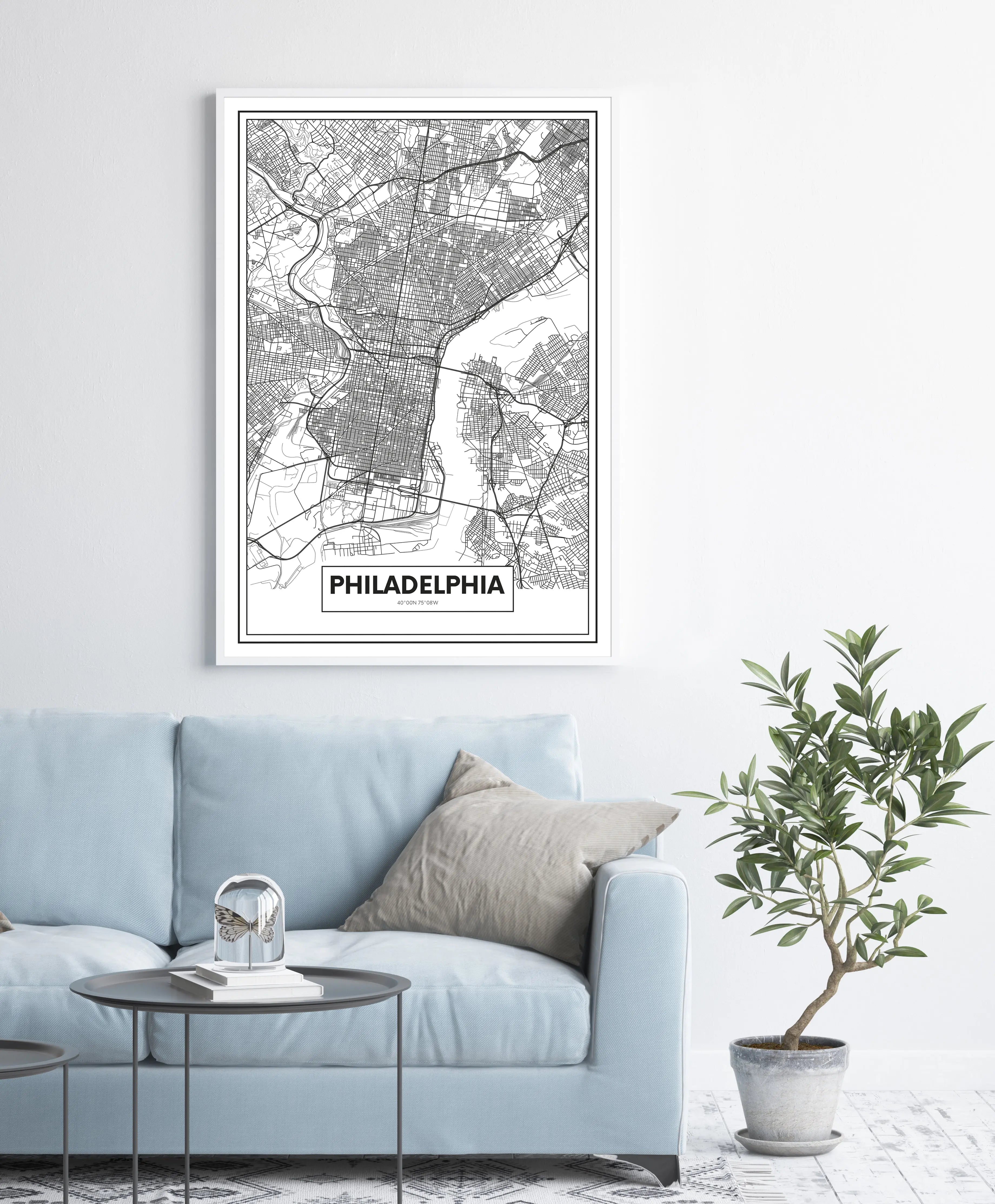 Cuadro Mapa Filadelfia freeshipping - Home and Living