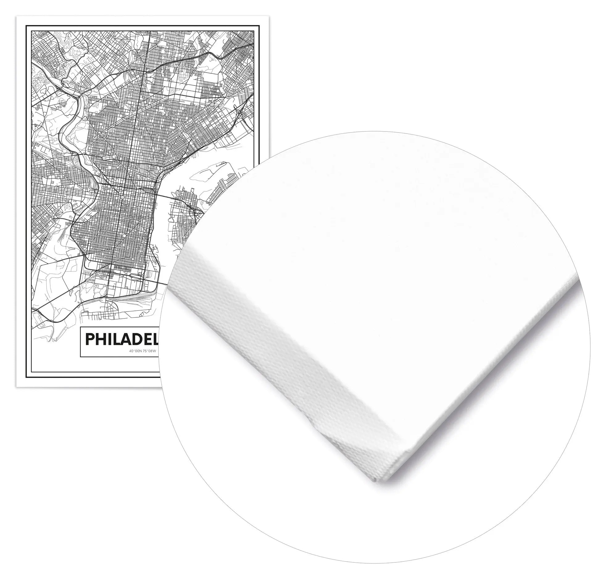 Cuadro Mapa Filadelfia Home & Living Lienzo70x100cm