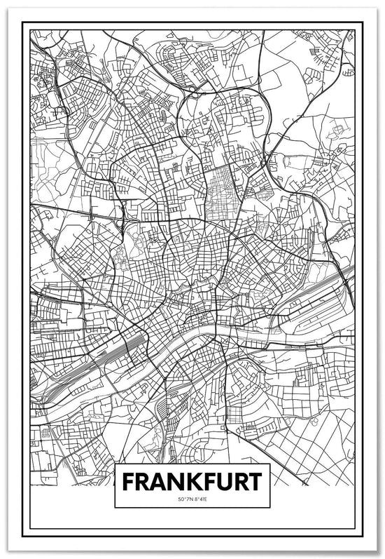 Cuadro Mapa Frankfurt freeshipping - Home and Living