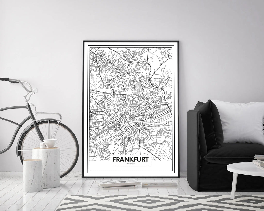 Cuadro Mapa Frankfurt freeshipping - Home and Living