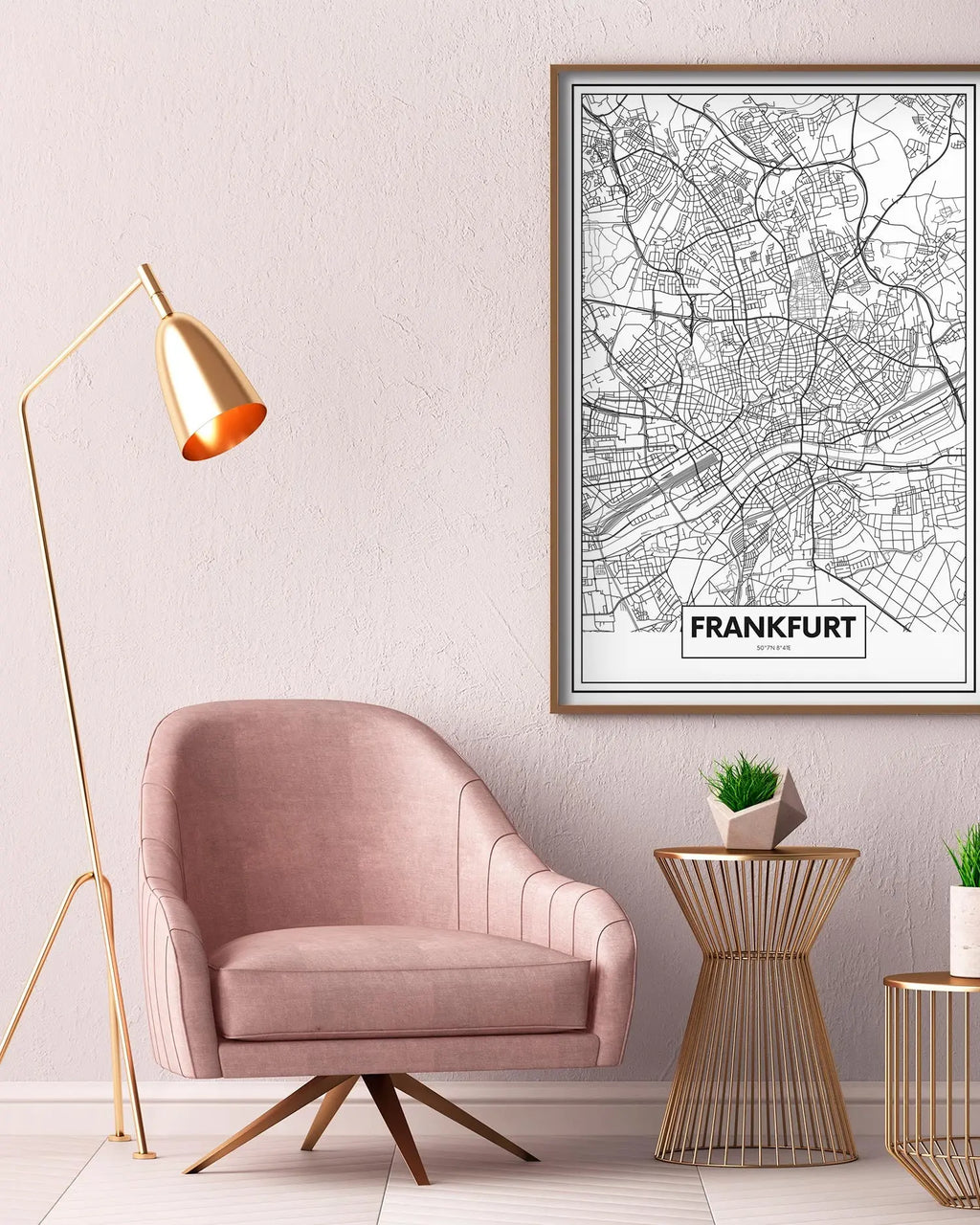 Cuadro Mapa Frankfurt freeshipping - Home and Living