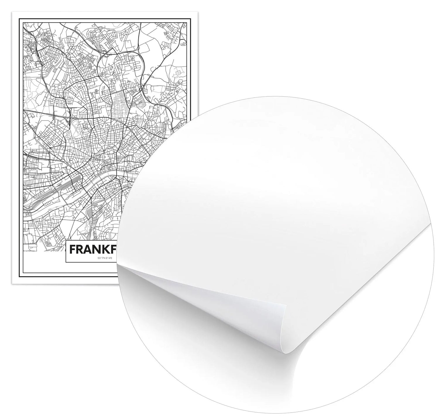 Cuadro Mapa Frankfurt Home & Living Póster70x100cm