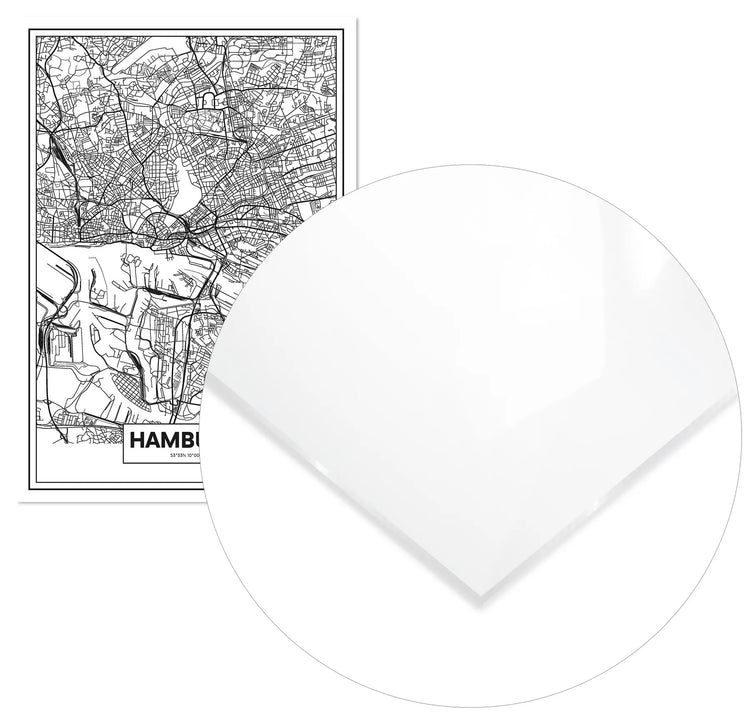 Cuadro Mapa Hamburgo Home & Living MetacrilatoEnmarcado70x100cm