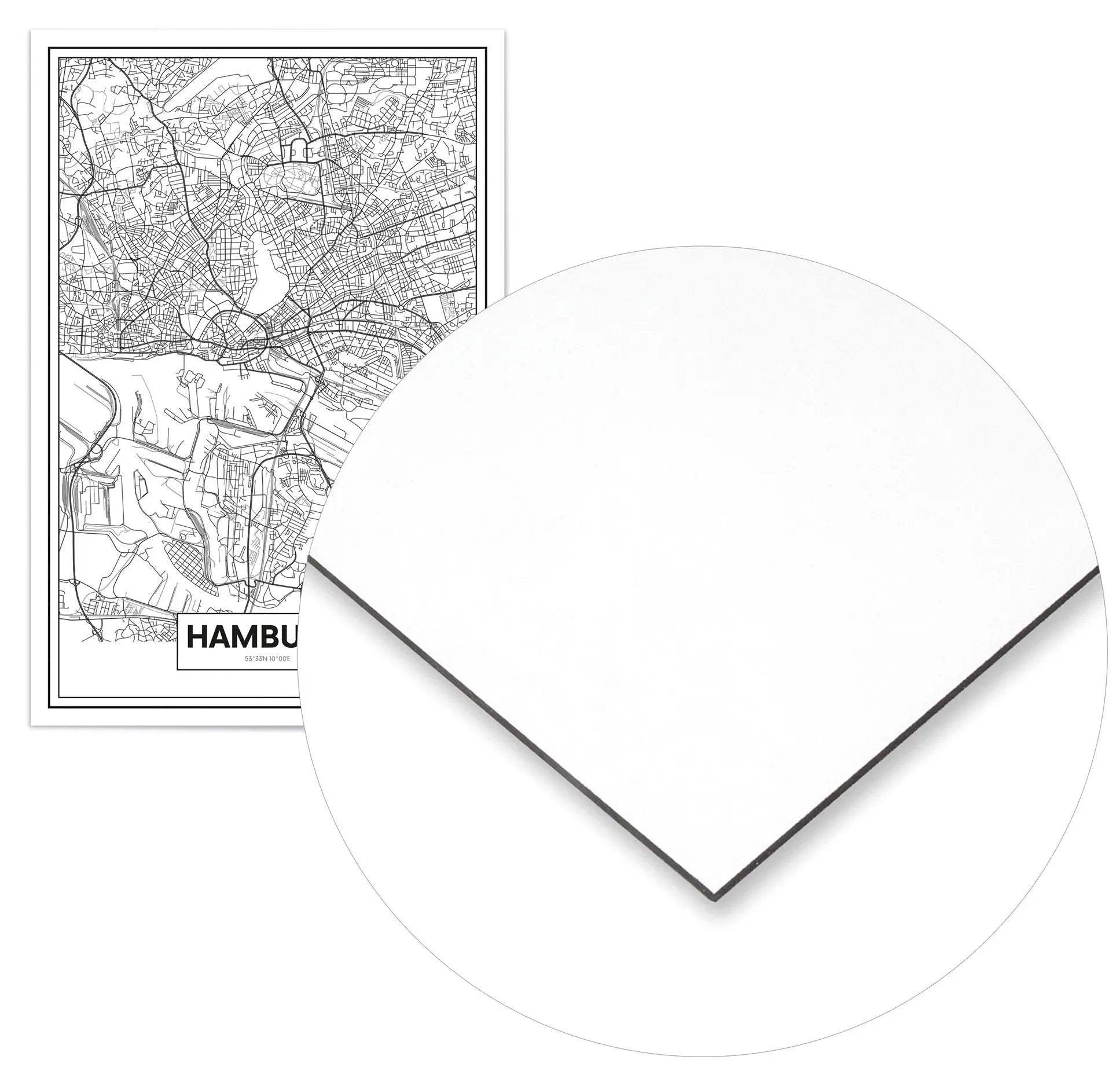 Cuadro Mapa Hamburgo Home & Living Metal70x100cm