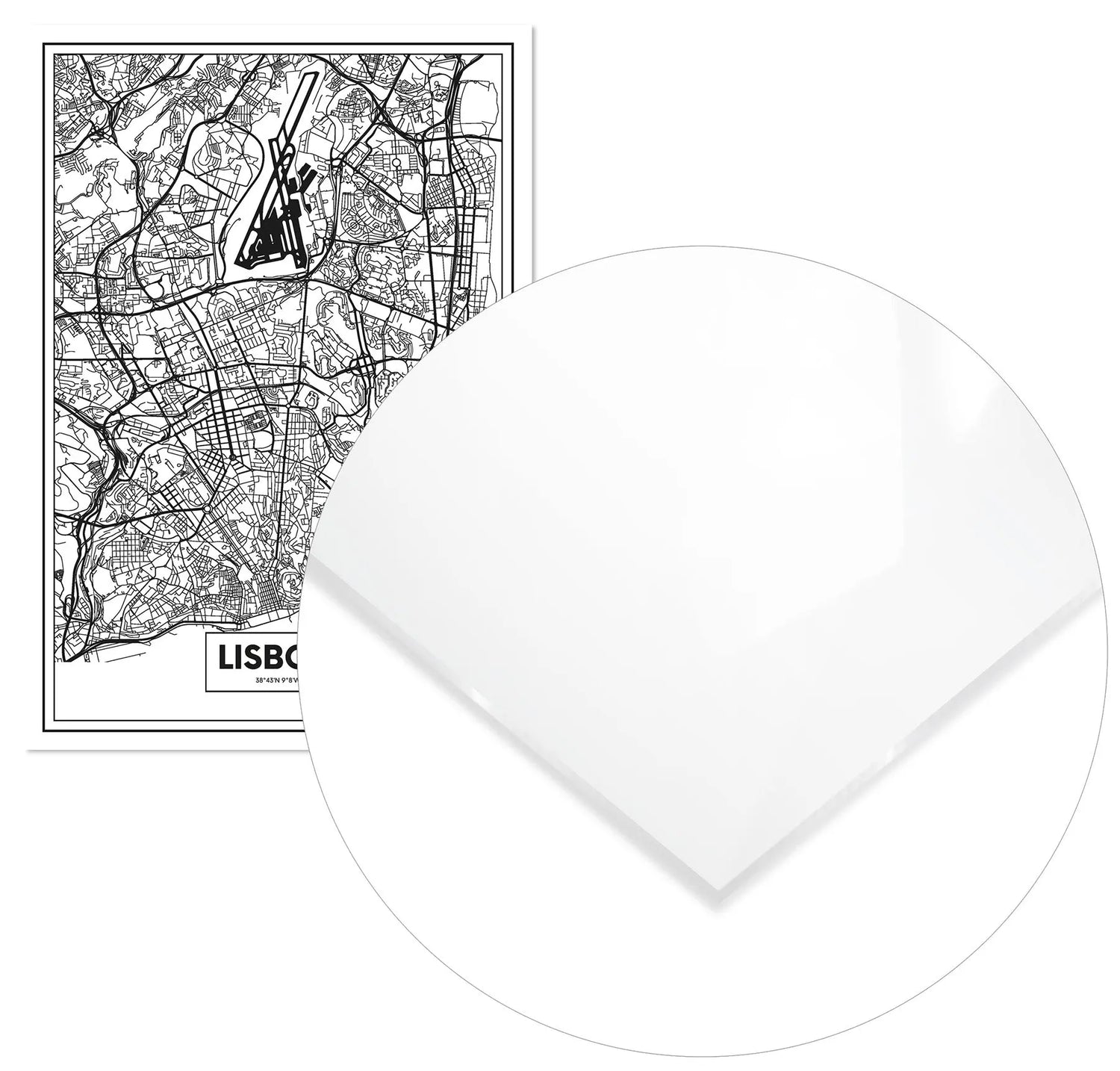 Cuadro Mapa Lisboa freeshipping - Home and Living